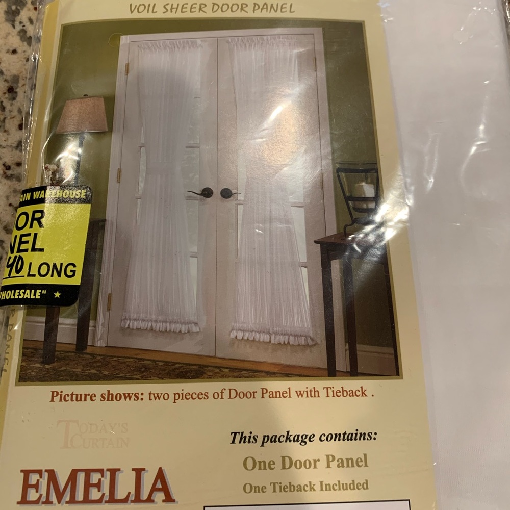 New H.C International Emelia Voil Sheer Door Panel